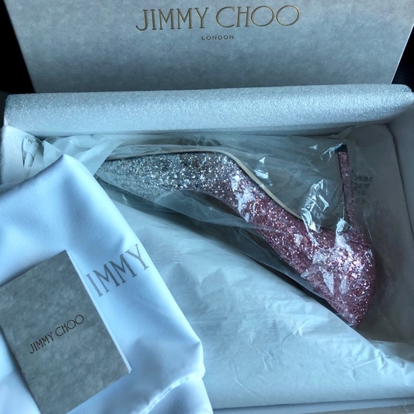 JIMMY CHOO ROMY 85 Glitter Pumps - Picture 2 of 8